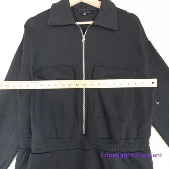 New! Eloquii black fleece jumpsuit, size 14 - Picture 7 of 16